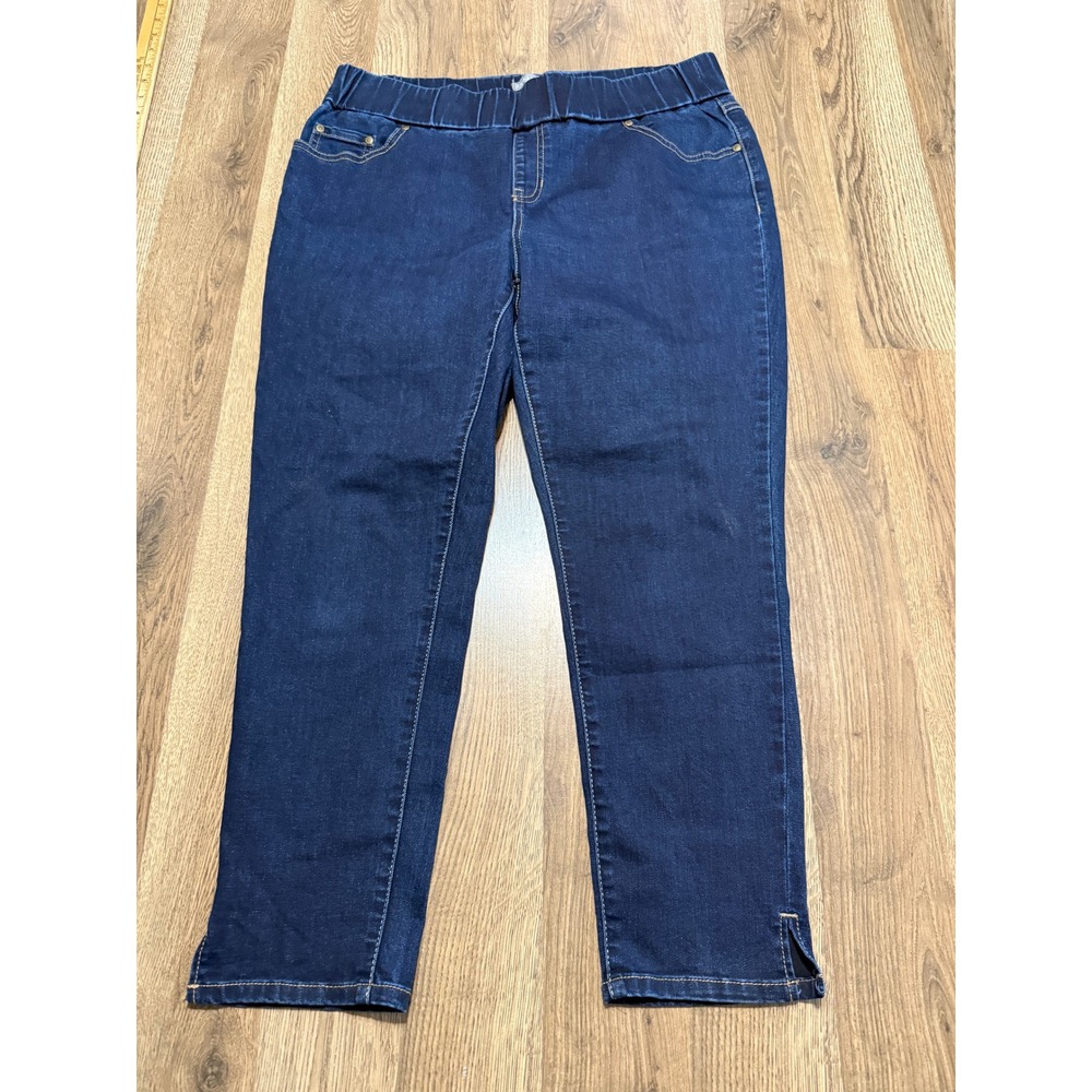 Jessica London Jeans Womens 16W Blue Plus Size Pull On Cropped Denim Excellent